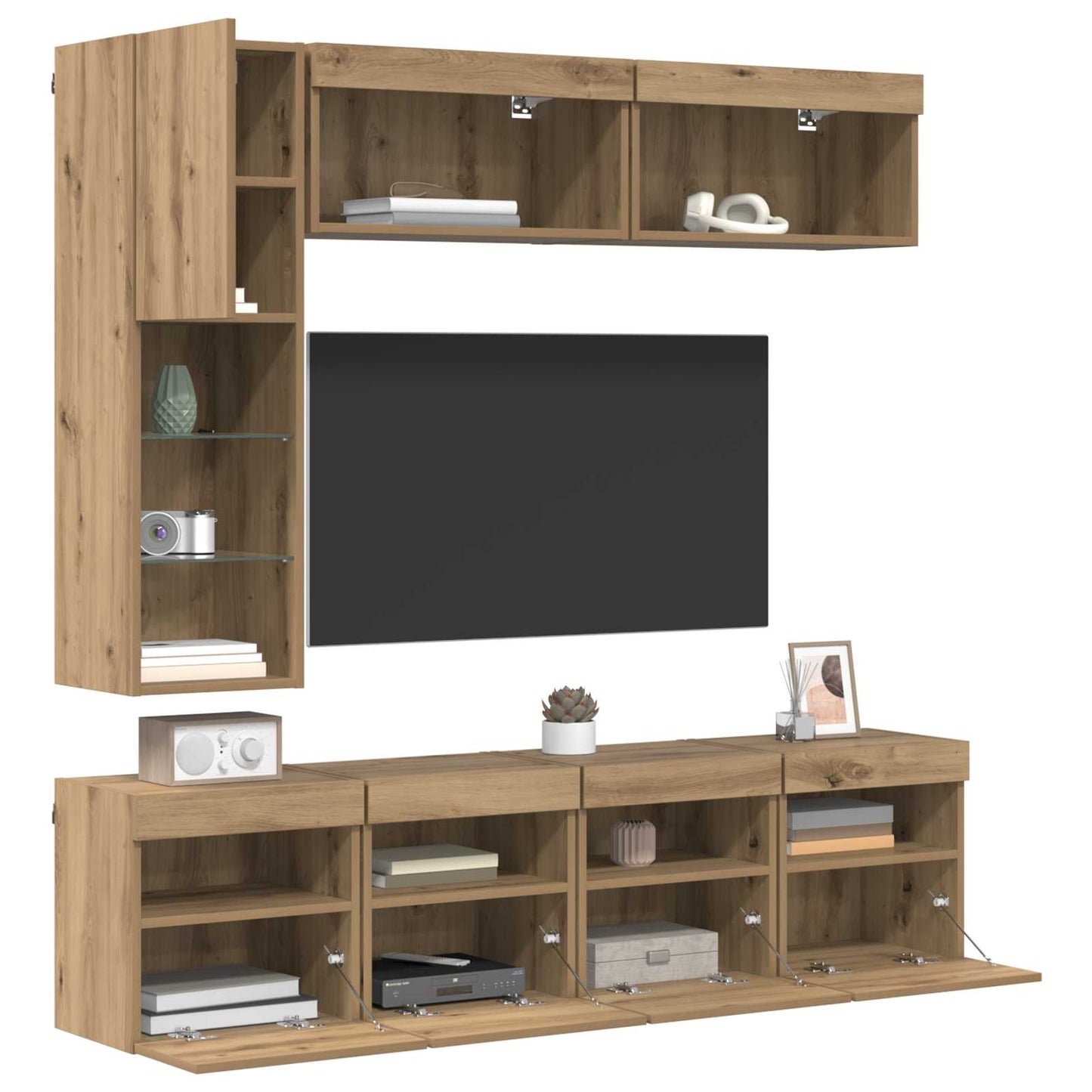 TV Cabinet 7 pcs Artisan Oak Engineered Wood