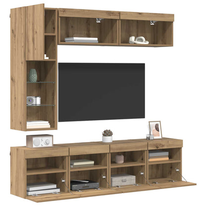 TV Cabinet 7 pcs Artisan Oak Engineered Wood