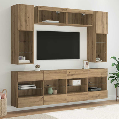TV Wall Cabinet Set 6 pcs Artisan Oak Engineered Wood