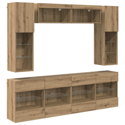 TV Wall Cabinet Set 6 pcs Artisan Oak Engineered Wood
