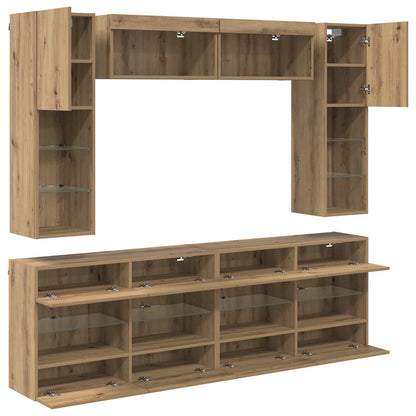TV Wall Cabinet Set 6 pcs Artisan Oak Engineered Wood