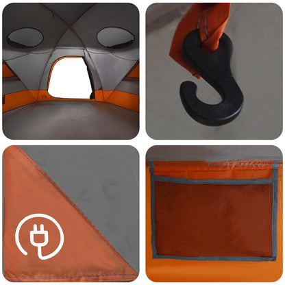 Dome Tent with Removable Rainfly Grey and Orange 4-Person