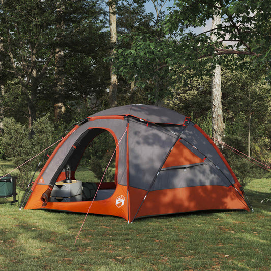Dome Tent with Removable Rainfly 4-Person Grey and Orange