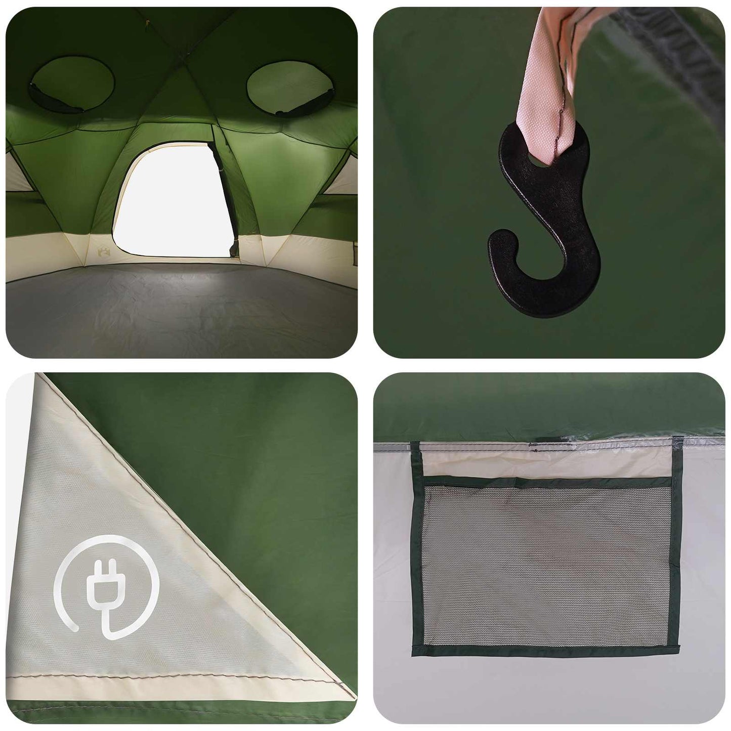 Dome Tent with Removable Rainfly Green 8-Person