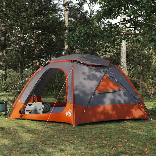 Dome Tent with Removable Rainfly 8-Person Grey and Orange