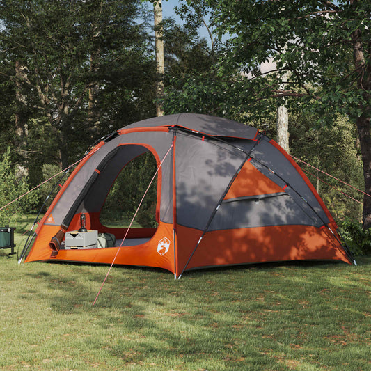 Dome Tent with Removable Rainfly 12-Person Grey and Orange