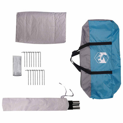 Family Tent Blue 10-Person 185T Polyester with PU Coating
