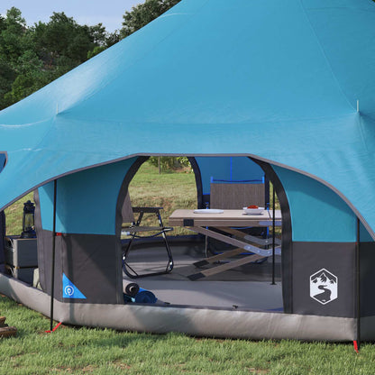 Family Tent Blue 10-Person 185T Polyester with PU Coating