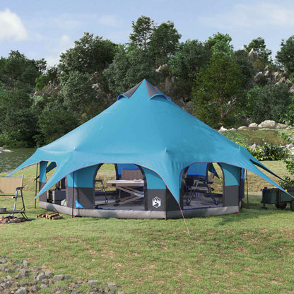 Family Tent Blue 10-Person 185T Polyester with PU Coating