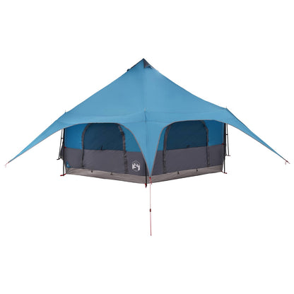 Family Tent Blue 10-Person 185T Polyester with PU Coating