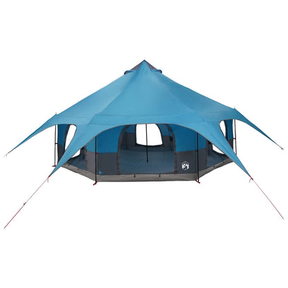 Family Tent Blue 10-Person 185T Polyester with PU Coating