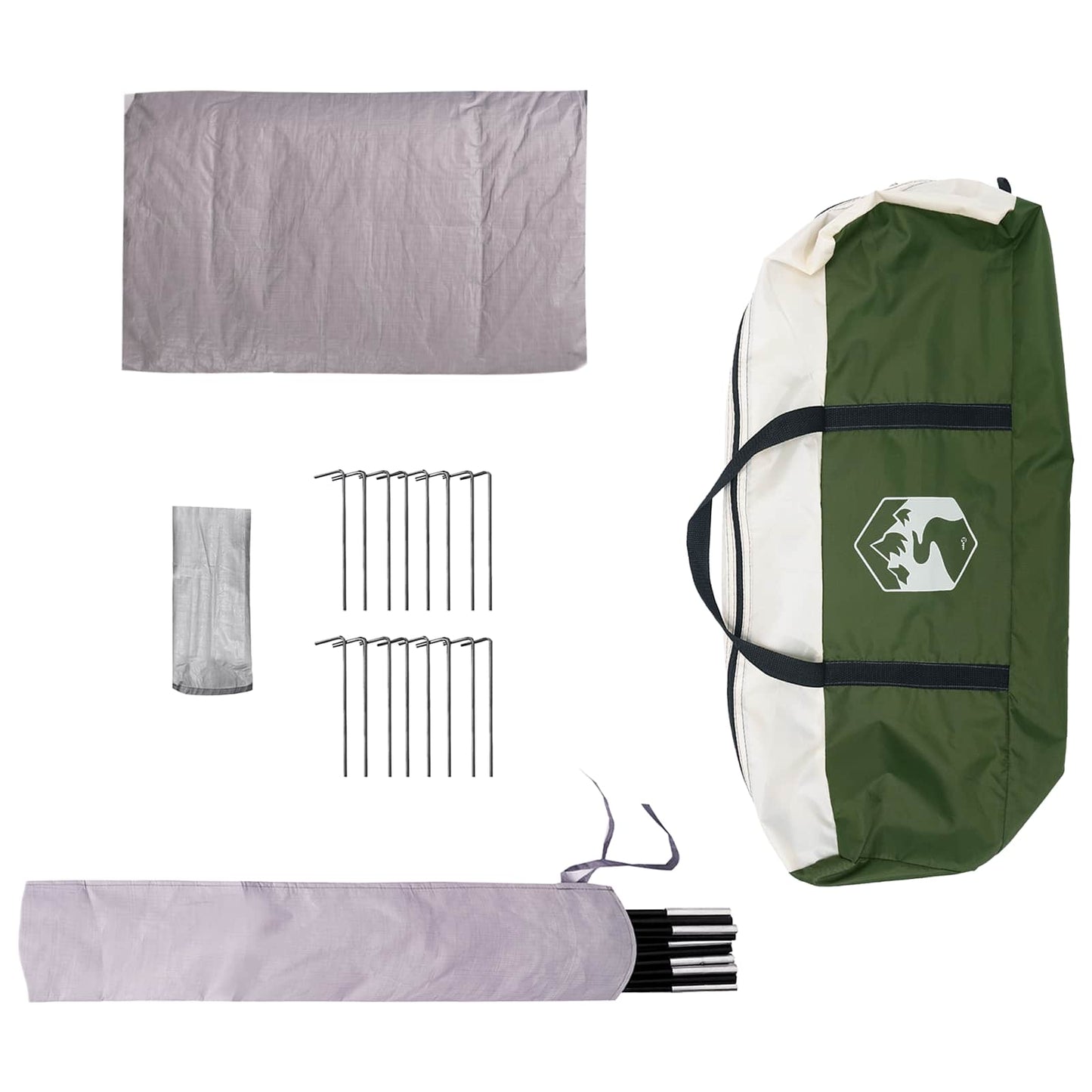 Family Tent Green 18-Person 185T Polyester with PU Coating