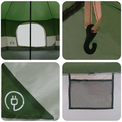 Family Tent Green 18-Person 185T Polyester with PU Coating
