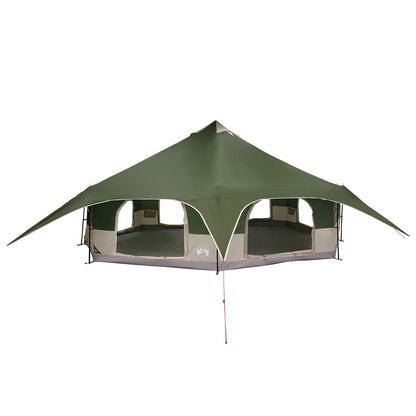 Family Tent Green 18-Person 185T Polyester with PU Coating