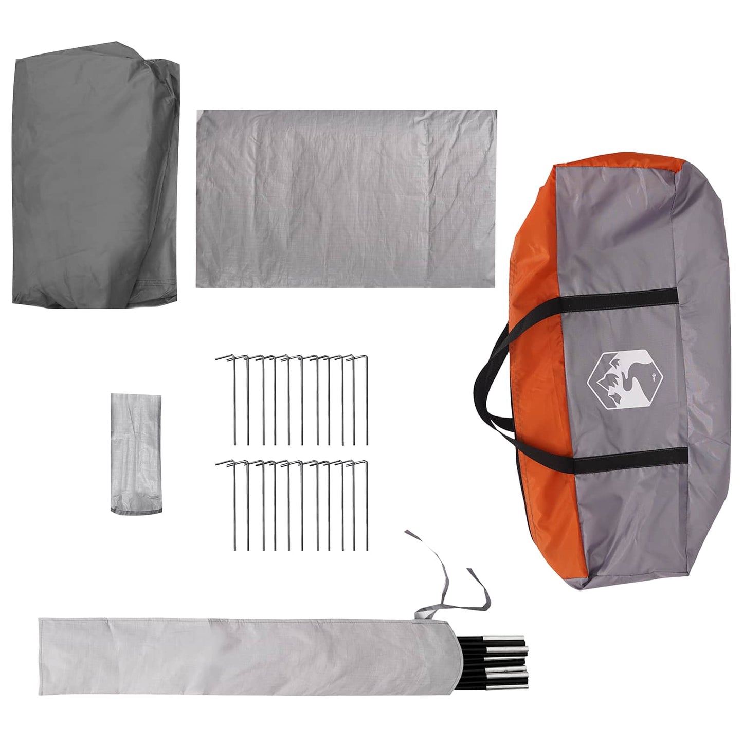 Tunnel Tent Grey and Orange 520 x 260 x 175 cm