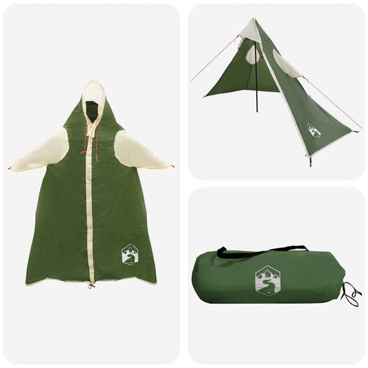 2-in-1 Rain Poncho with Hood Green 262 x 126 x 130 cm