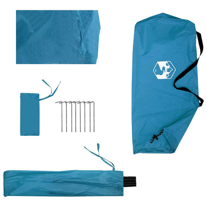 2-in-1 Rain Poncho with Hood Blue 262 x 126 x 130 cm