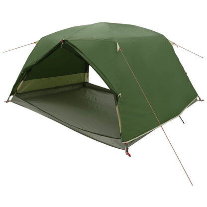 Backpacking Tent Green 4-Person 185T Polyester with PU Coating