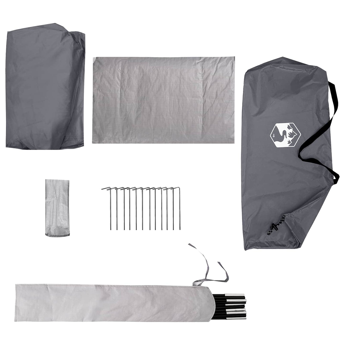 Backpacking Tent Grey and Orange 4-Person