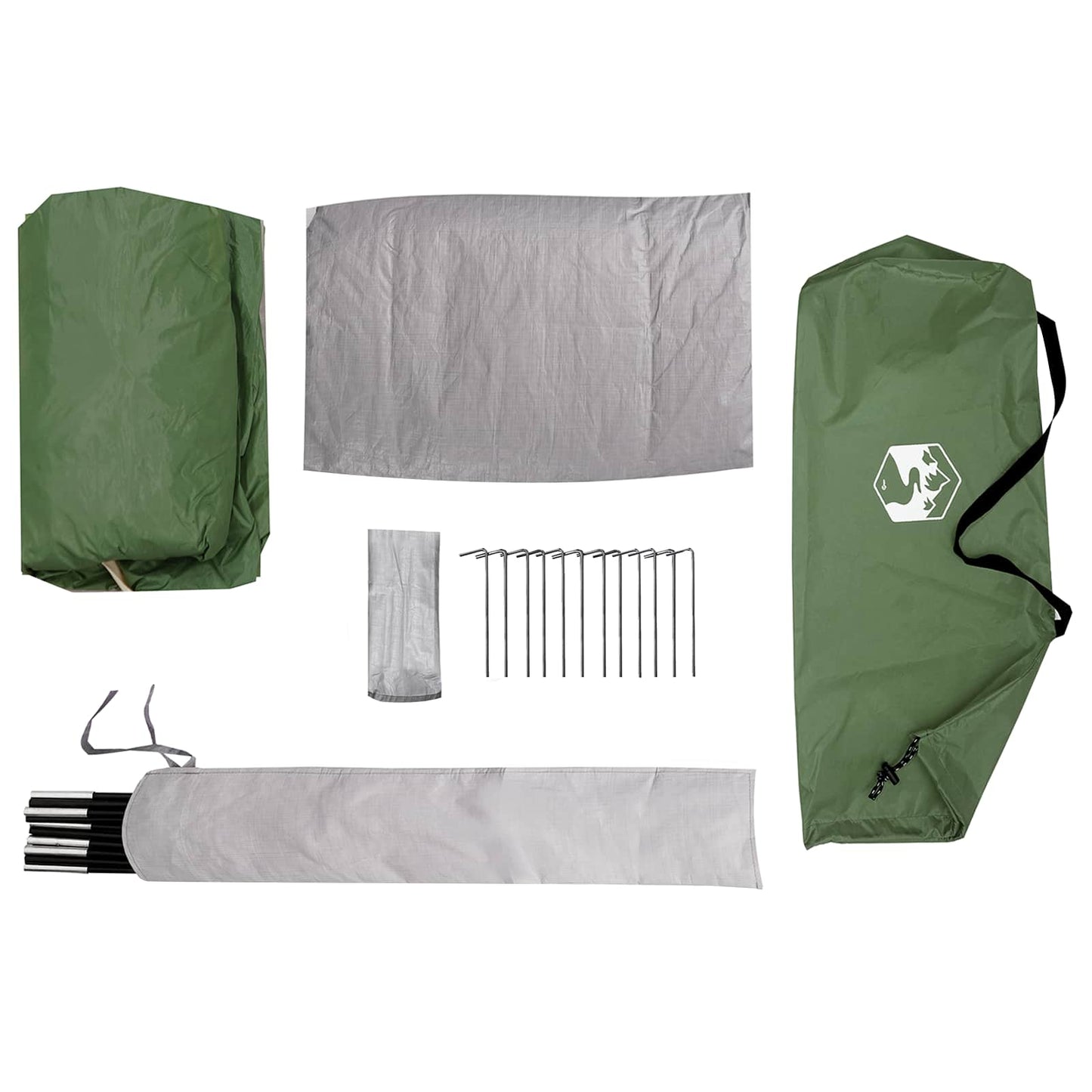 Backpacking Tent Green 222 x 85 x 125 cm