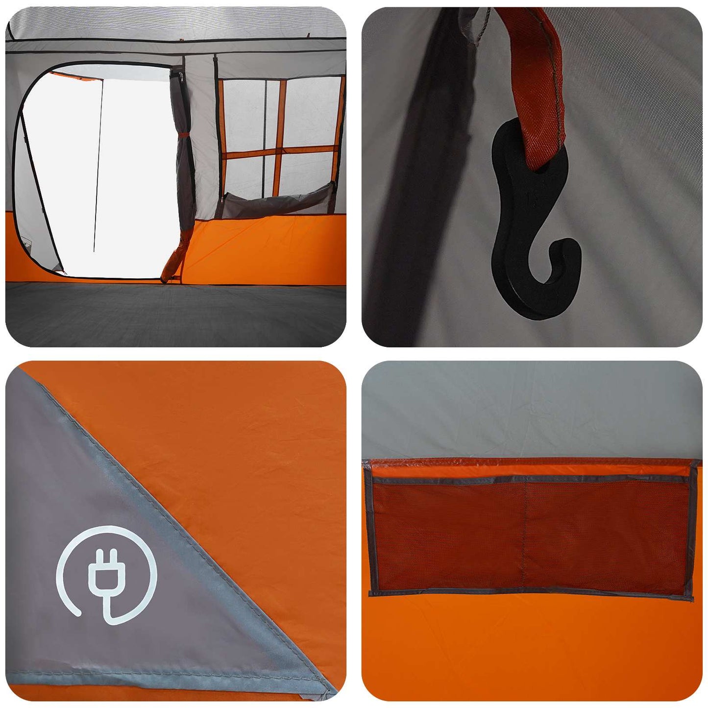 Tunnel Tent Grey and Orange 275 x 240 x 200 cm