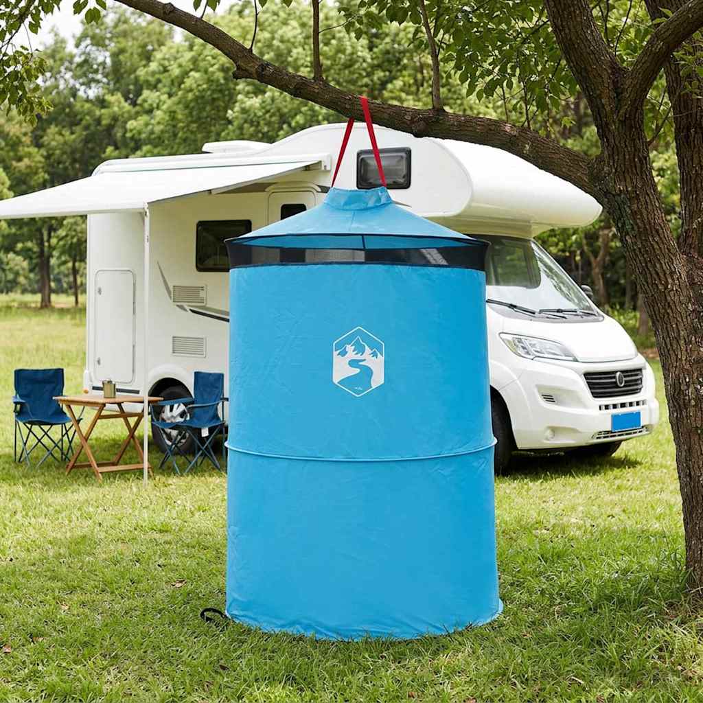 Pop-up Toilet Tent with Hanging Rope Blue 97 x 126 cm