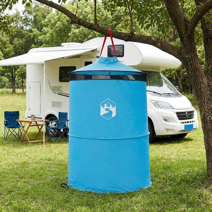 Pop-up Toilet Tent with Hanging Rope Blue 97 x 126 cm