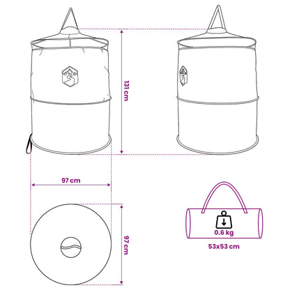 Pop-up Toilet Tent with Hanging Rope Blue 97 x 126 cm