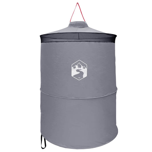 Pop-up Toilet Tent with Hanging Rope Grey and Orange