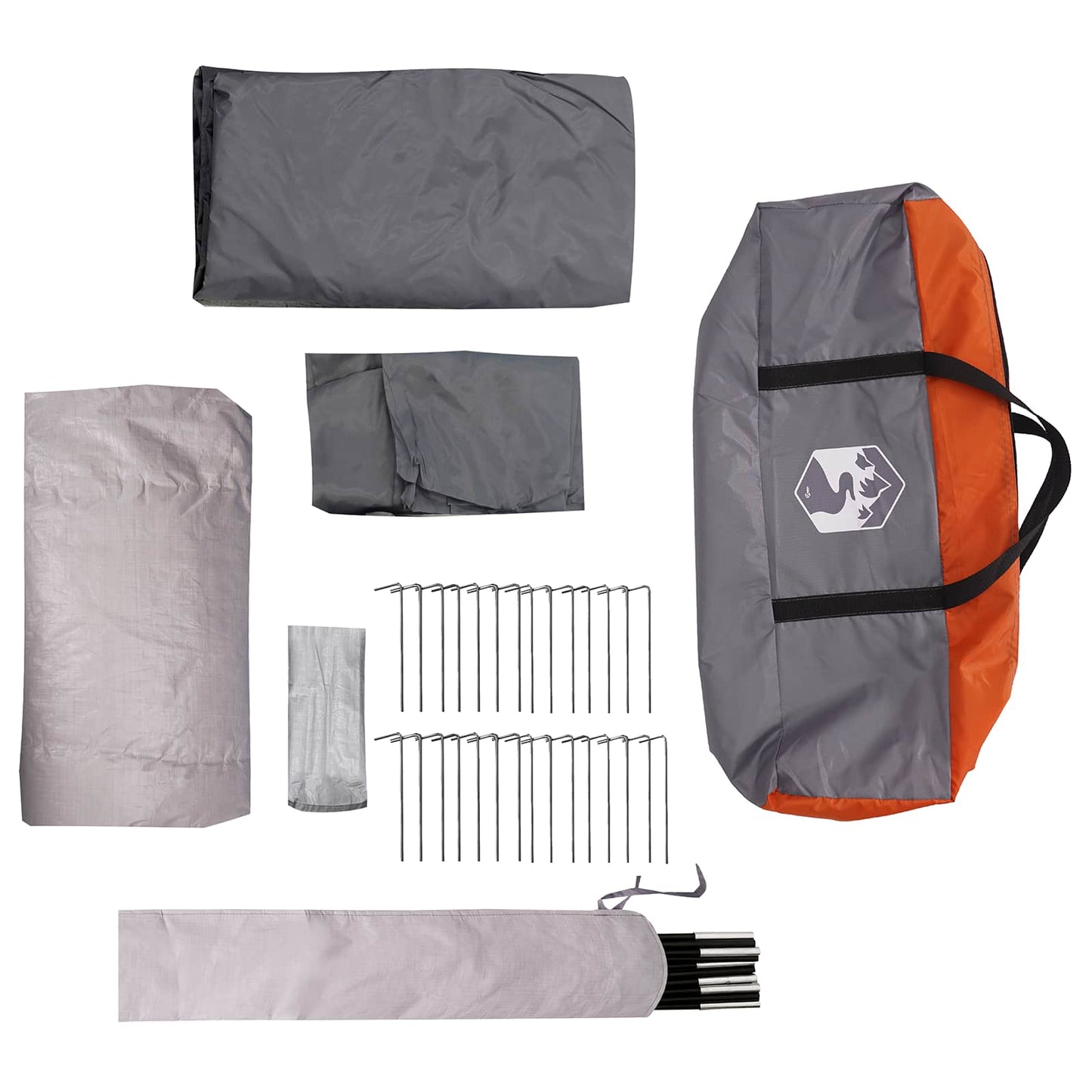 Tunnel Tent Grey and Orange 560 x 395 x 212 cm