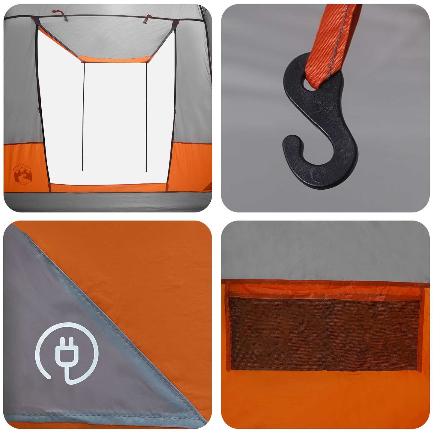 Party Tent Grey and Orange 4-Person