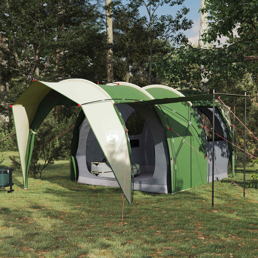 Tunnel Tent 4-Person Green 185T Polyester with PU Coating
