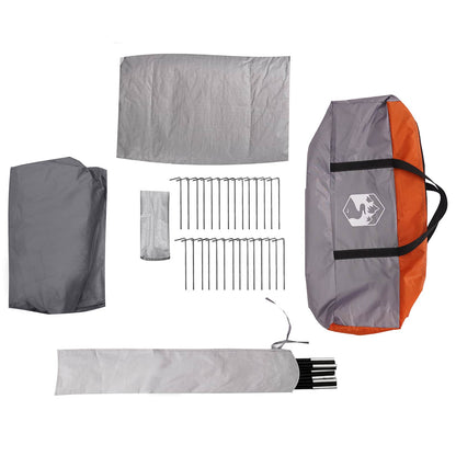 Tunnel Tent Grey and Orange 382 x 262 x 214 cm