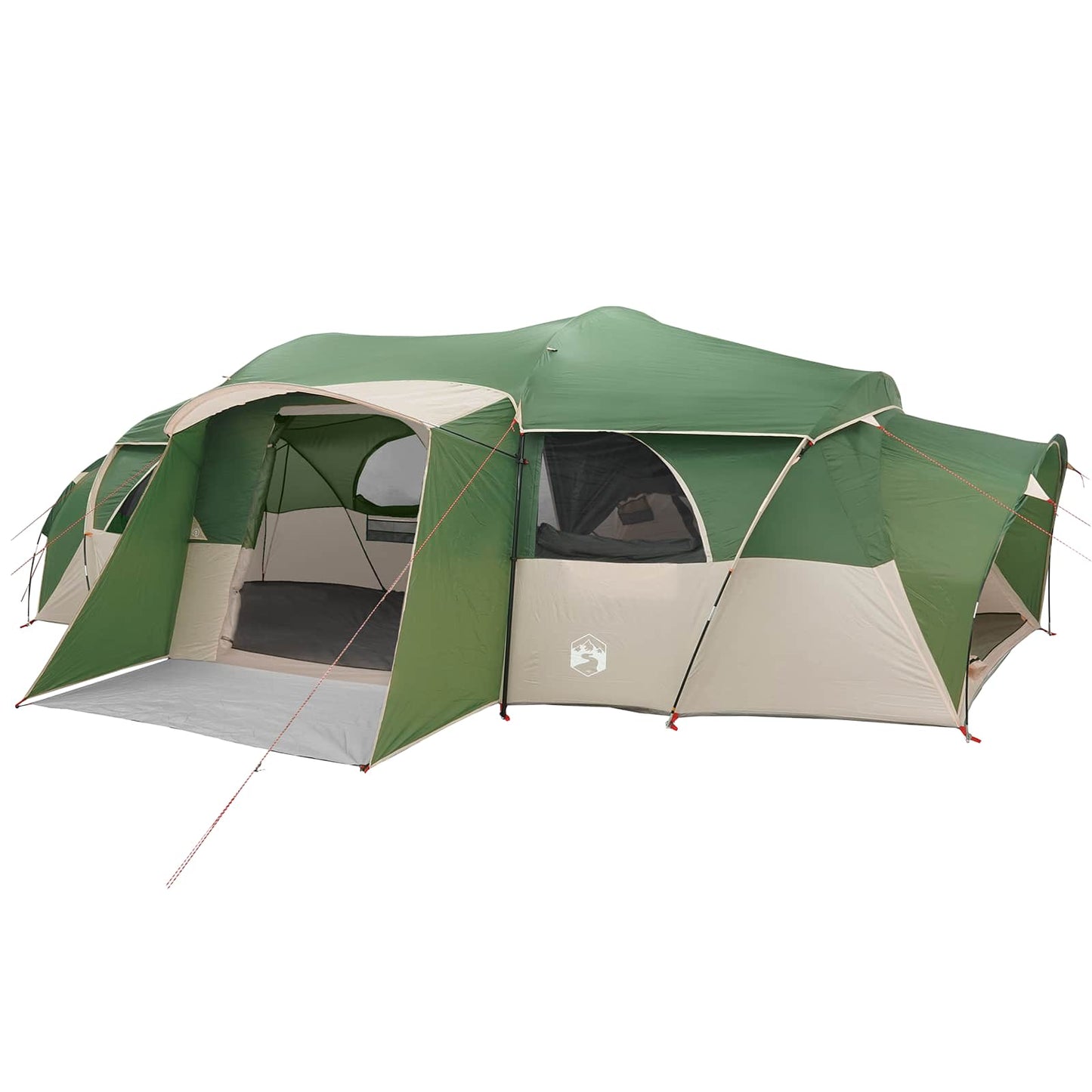 Family Tent with Rainfly Water-resistant tunnel Green 18-Person