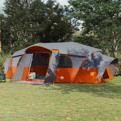 Family Tent with Rainfly Water-resistant tunnel Grey and Orange