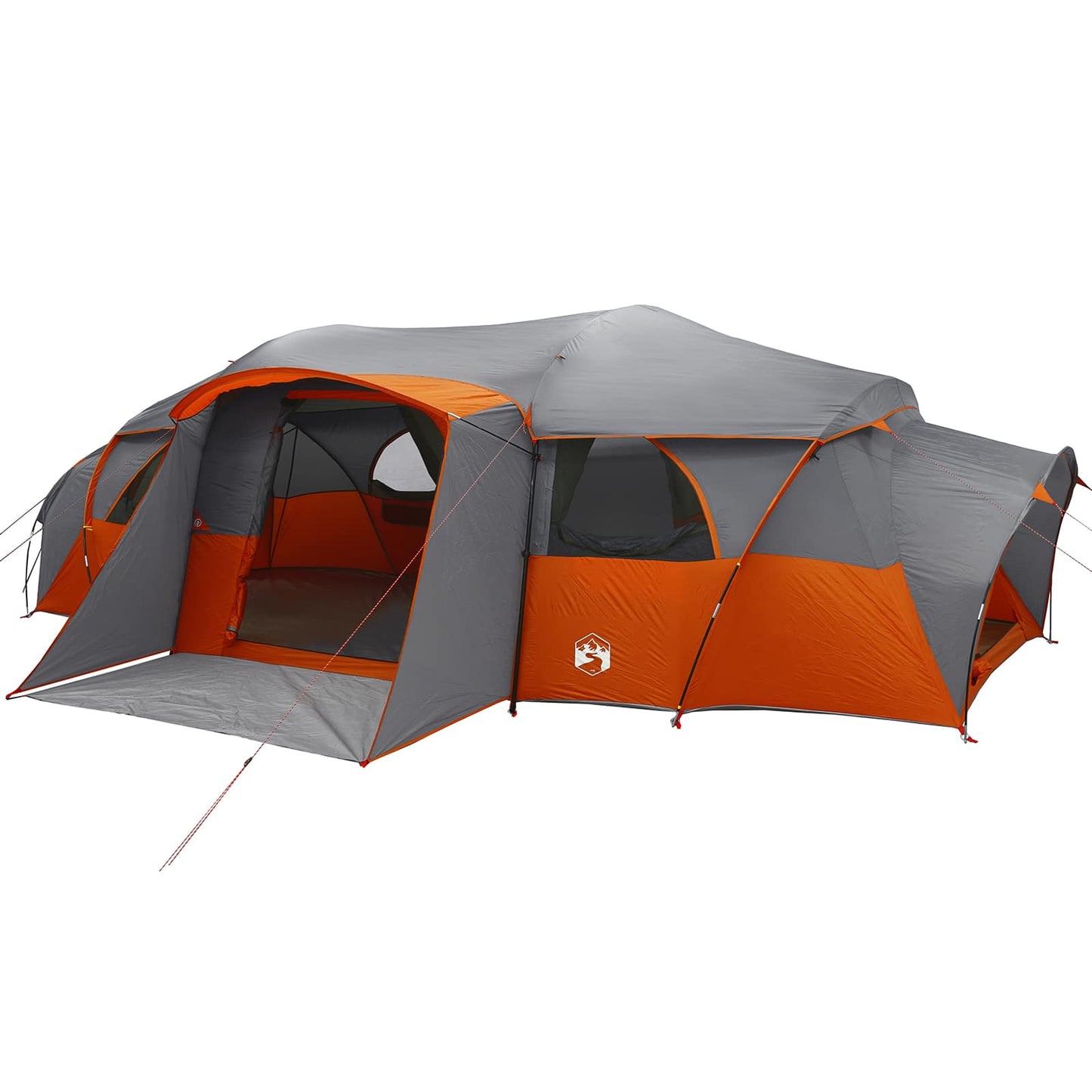 Family Tent with Rainfly Water-resistant tunnel Grey and Orange