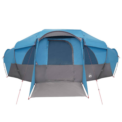 Family Tent with Rainfly Water-resistant tunnel Blue 10-Person