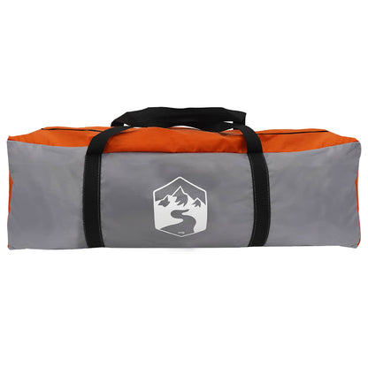 Family Tent with Rainfly Water-resistant tunnel Grey and Orange