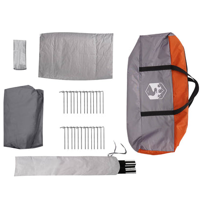 Family Tent with Rainfly Water-resistant tunnel Grey and Orange