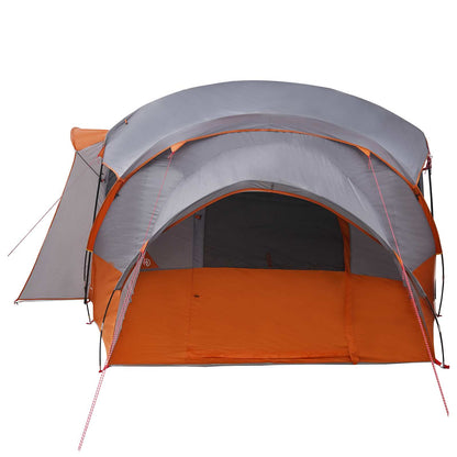 Family Tent with Rainfly Water-resistant tunnel Grey and Orange