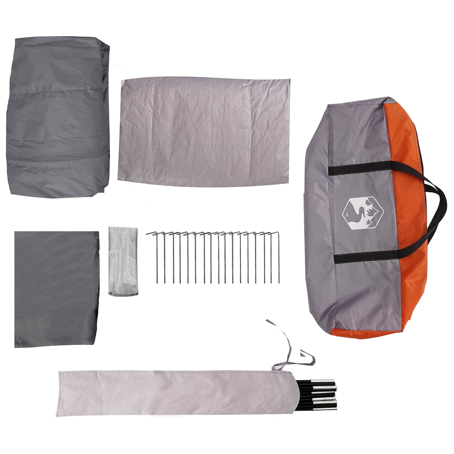 Family Tent Grey and Orange 550 x 555 x 208 cm