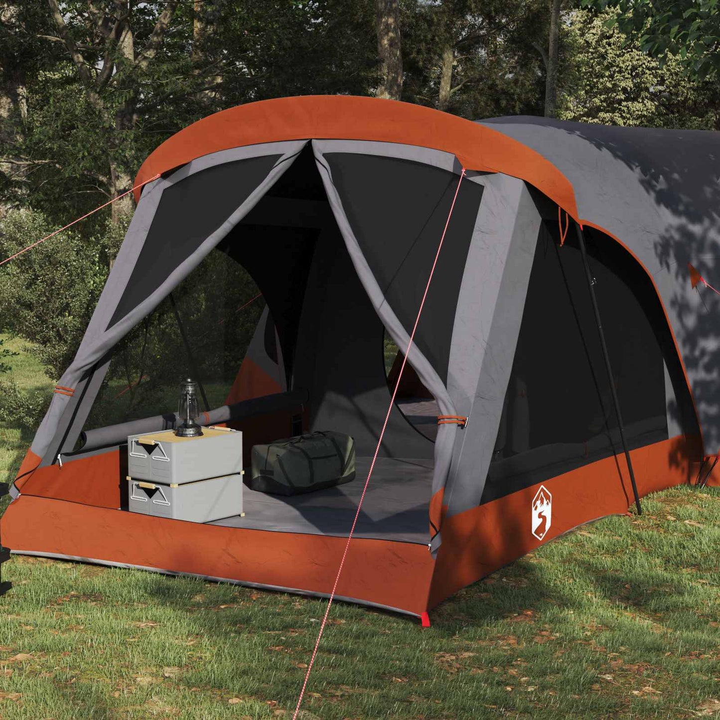 Family Tent Grey and Orange 550 x 555 x 208 cm