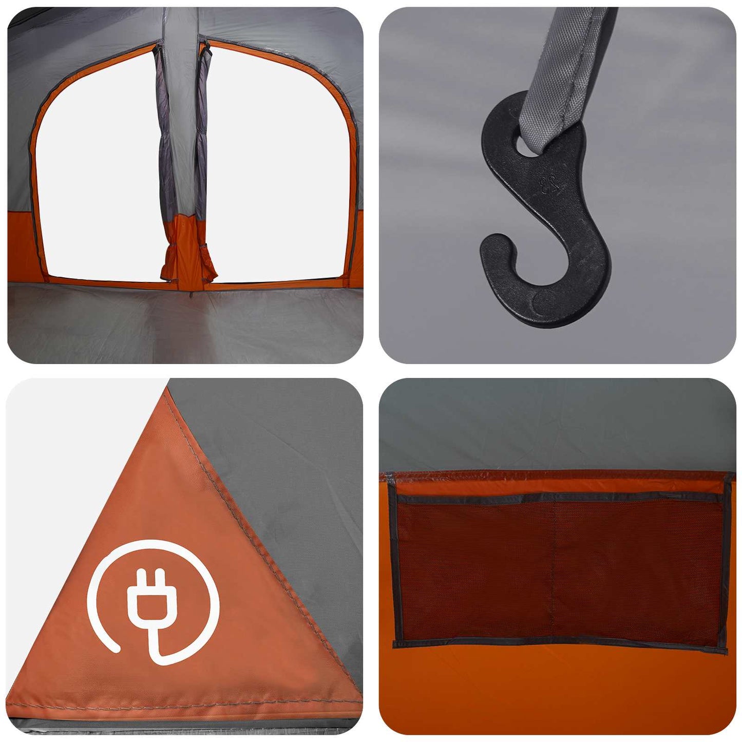 Family Tent Grey and Orange 533 x 312 x 230 cm