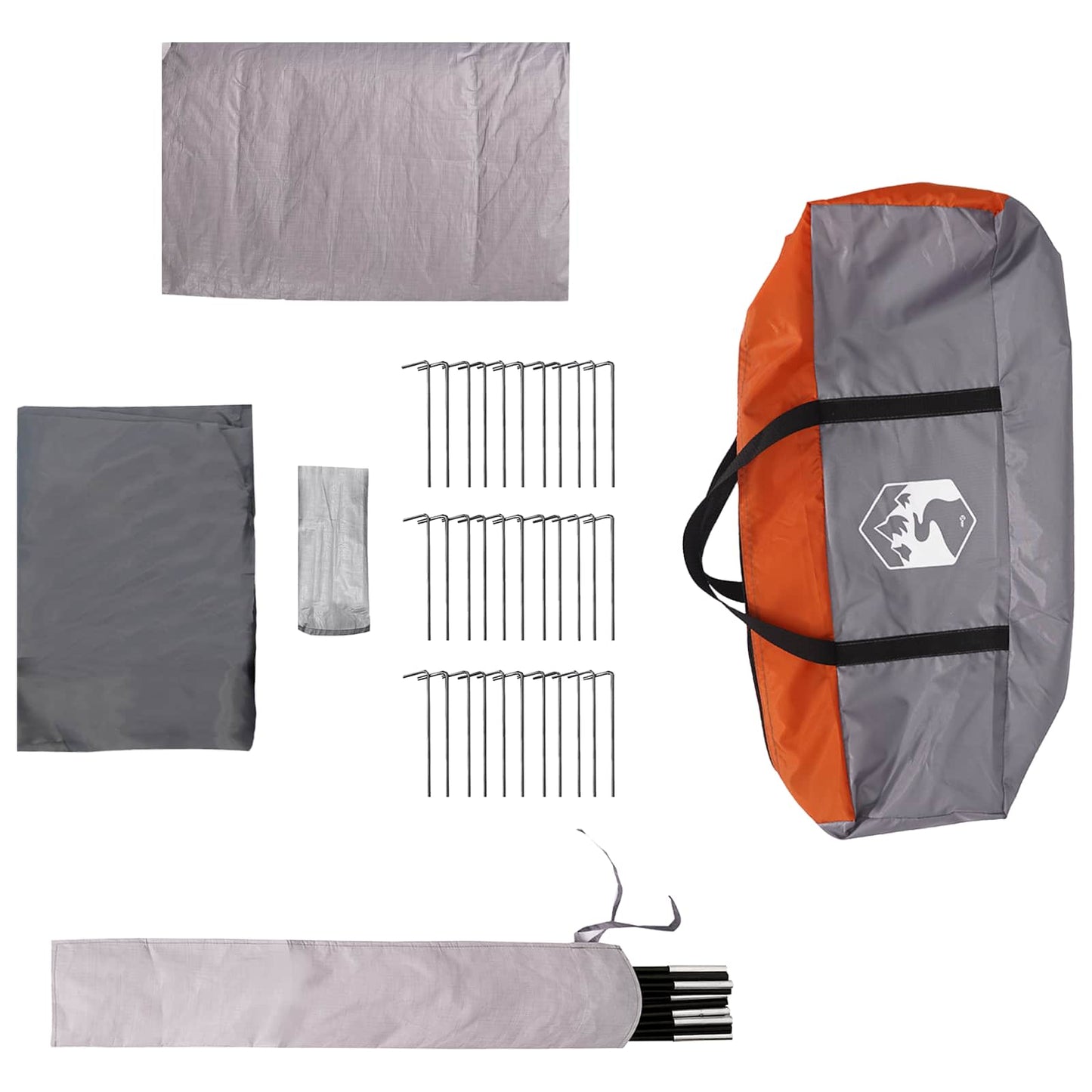 Tunnel Tent Grey and Orange 675 x 392 x 210 cm