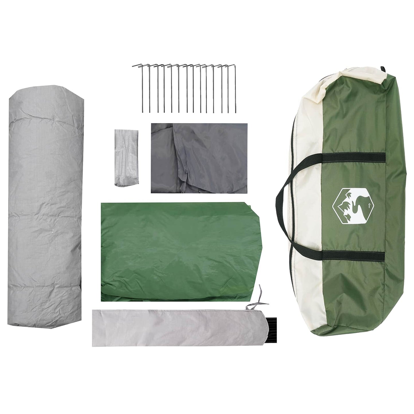 Instant Tent Green 10-Person 185T Polyester with PU Coating