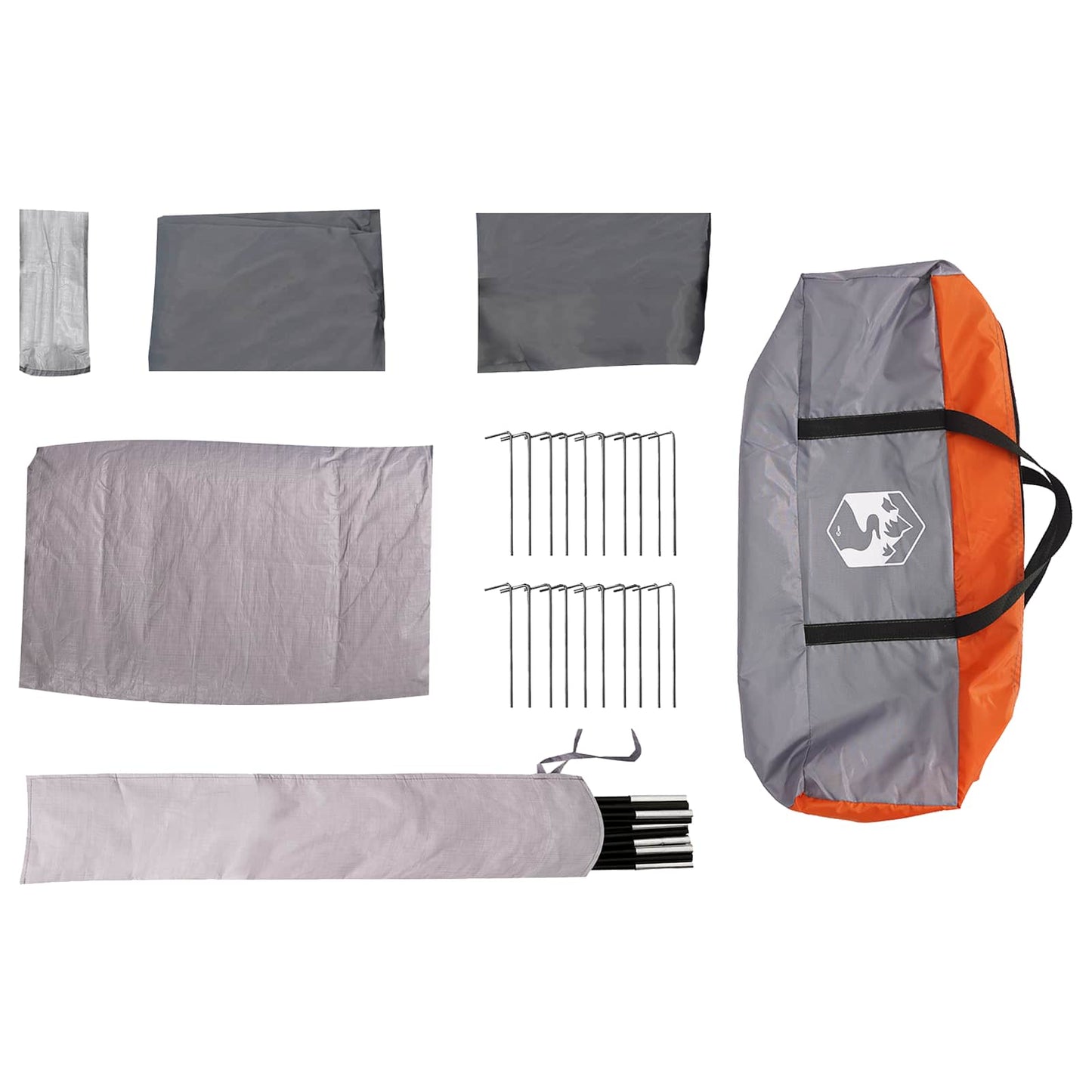 Instant Tent Grey and Orange 524 x 232 x 192 cm