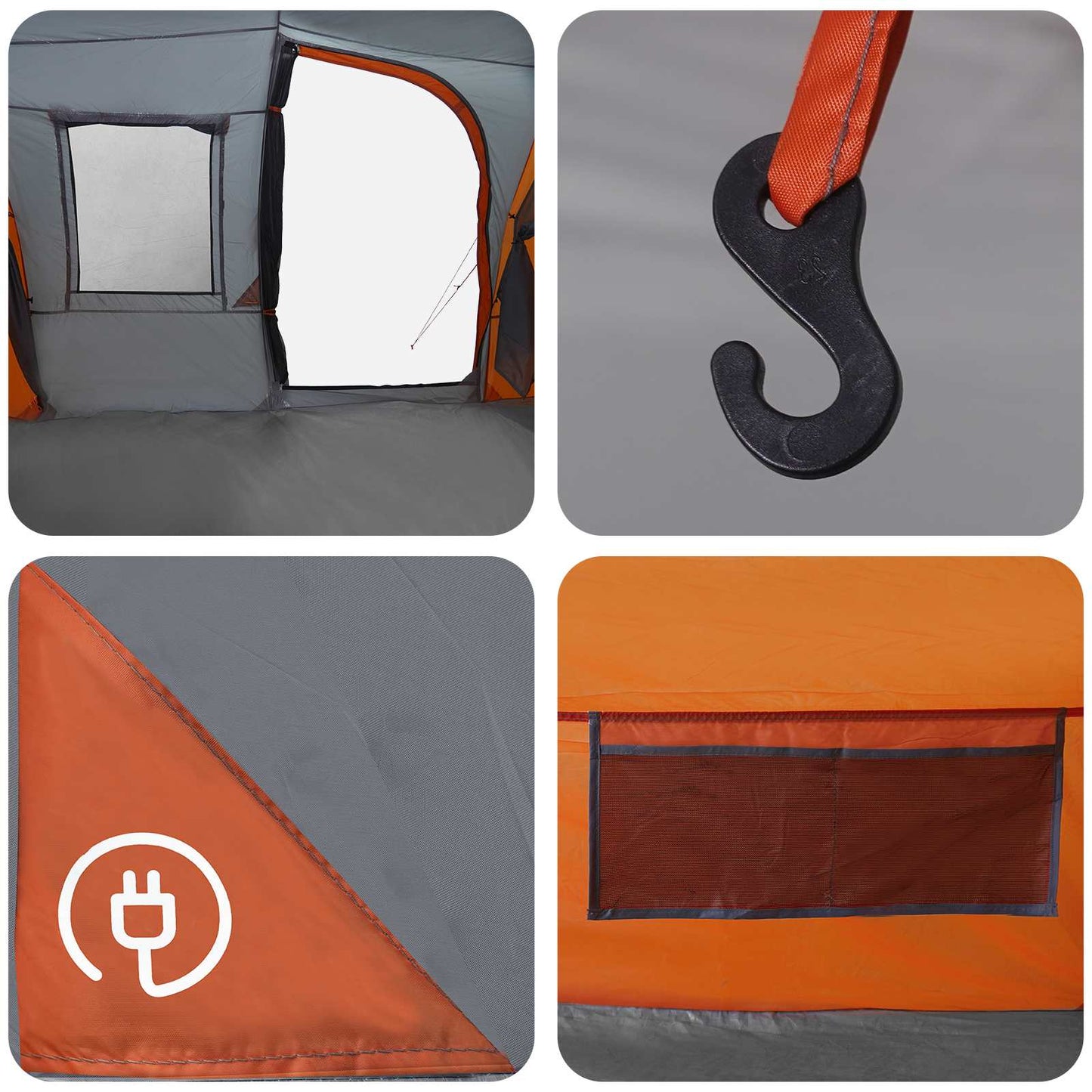 Instant Tent Grey and Orange 524 x 232 x 192 cm