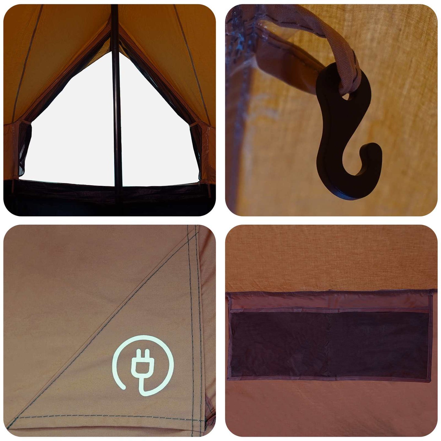 Family Tent Brown 10-Person Polycotton