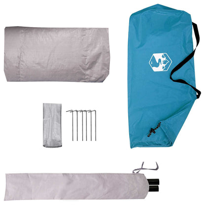 Backpacking Tent Blue 2-Person 185T Polyester with PU Coating