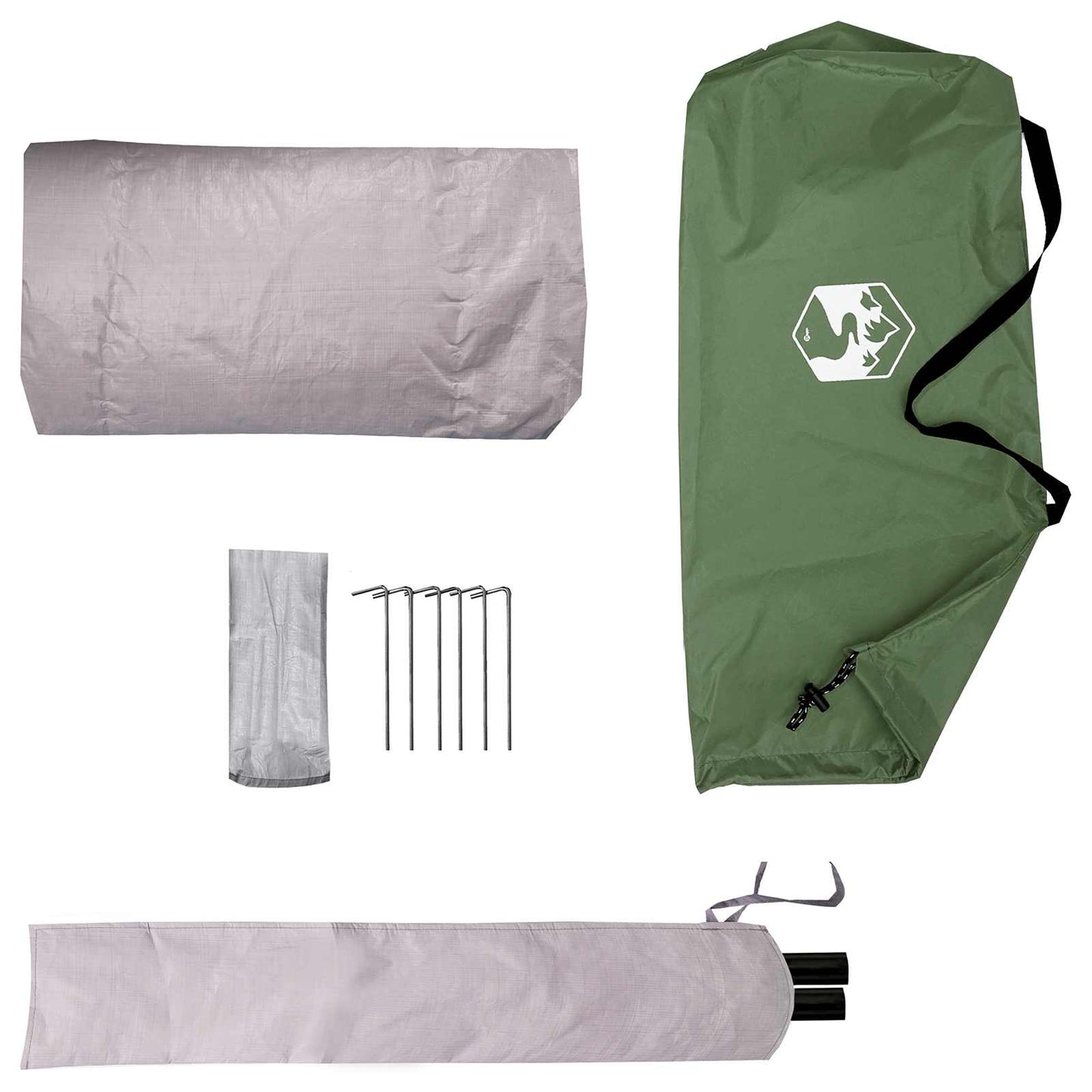 Tunnel Tent Green 2-Person 185T Polyester with PU Coating
